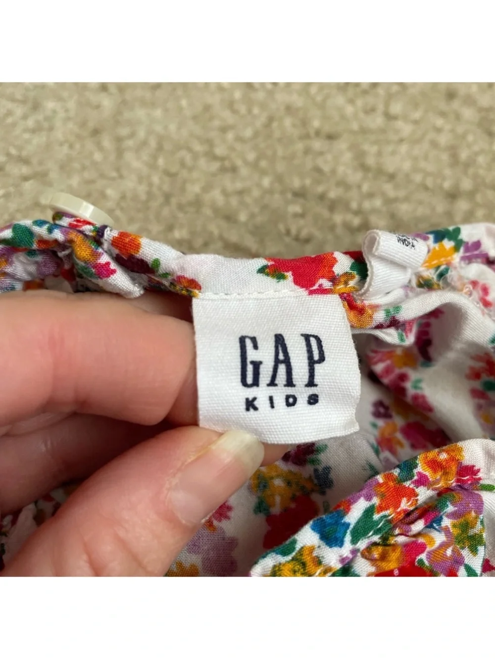 Gap Kids Boho Floral Off-Shoulder Peasant Top - Pink Multi